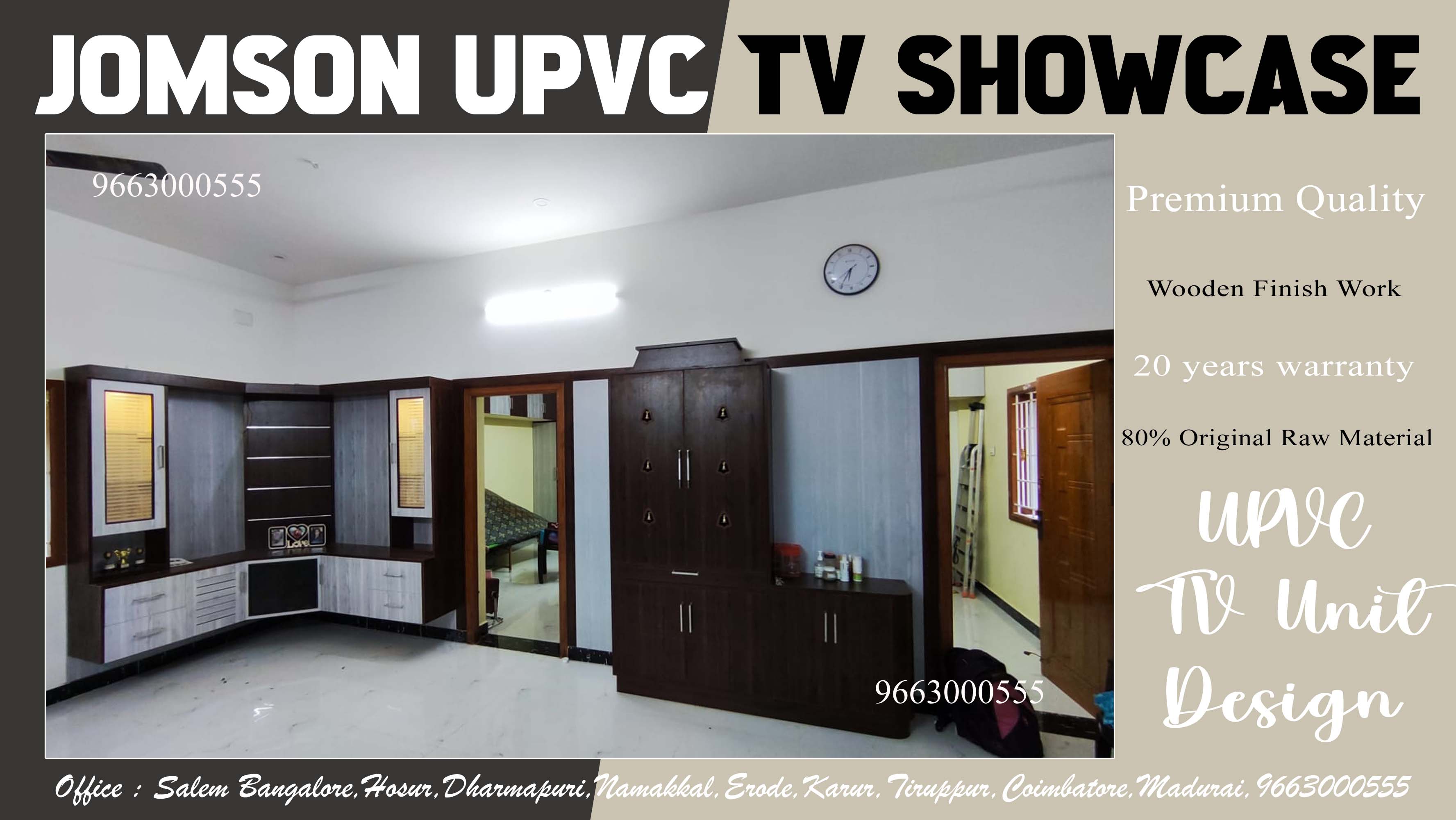 upvc tv showcase design